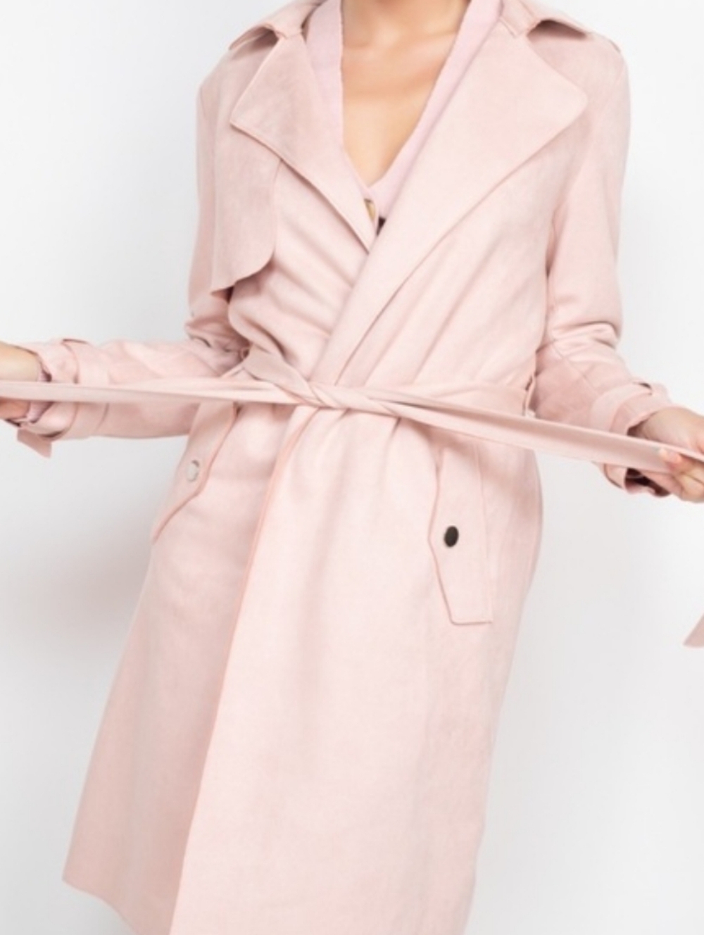 71 - Blush Suede Belted Jacket